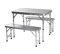 Table de camping pliante - REDCLIFFS KO-CM4100110 - 1 table + 2 bancs - Imperméable - Aluminium durable