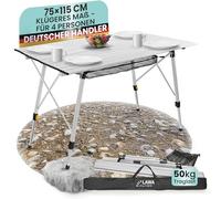 Table de camping pliante réglable en hauteur jusqu'à 78 cm - En aluminium - Pliable - Pour 4 personnes - Avec sac de transport - Filet enroulable