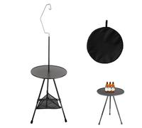 Table De Camping Pliante - Table Camping Pliante Extérieure Portable - Équipement Multifonction Réglable pour Repas, Ordinateur, Boissons Et Lampe