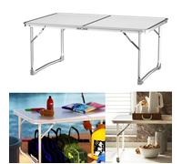 Table de Camping Pliante, Table Pliable légère pour extérieur, BBQ, fêtes, Barbecue, Pique-Nique(Blanc)