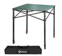 VILLEY Table de Camping Pliante, Table de Pique-Nique Pliable en Aluminium, Table Extérieure Portable avec Sac de Rangement, Table Pliante à Hauteur Réglable pour Randonnée Cuisine Jardin Plage, Large