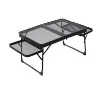 Table de camping portable et légère - Table de jardin pliante en maille métallique robuste pour barbecue, plage, pique-nique, terrasse, balcon, fête et pêche 60 × 40 cm