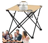 Table de camping portable lumière avec support de coupe intégré - Accessoire de camping Portable Office Outdoor Garden Beach Terrace pique-nique Balcon Hike