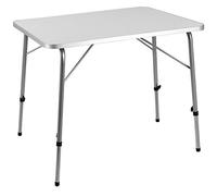 Table de Camping réglable en Hauteur 80 x 54 x 50-69 cm Table Blanche Pliante pour Jardin terrasse Balcon Plateau MDF
