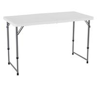 Table de camping réglable Kevin 122x61x91cm Blanc