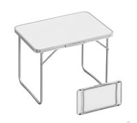 Table de camping Relaxdays, table d'appoint pliante, H x L x P 68,5 x 80 x 60 cm, table pliable en aluminium, blanche