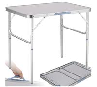 Table de camping - TECTAKE - Table valise LOTHAR pratique compact et légère en aluminium 75 x 55 x 68 cm - Gris