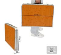 Table de Camping90x60x70cm AMA-YU-95 Bambou incl 2 Tabourets