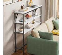 Table de canapé de Salon,Sideboard de Console d'écart étroit,Table Basse | à Glisser Derrière Le Canapé,économiser de l'espace,Montage Facile,pour petits espaces-Motif en marbre blanc80×20×125