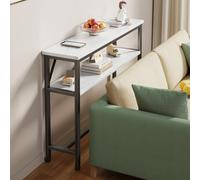 Table de canapé de Salon,Sideboard de Console d'écart étroit,Table Basse | à Glisser Derrière Le Canapé,économiser de l'espace,Montage Facile,pour petits espaces-Motif en marbre blanc80×20×100