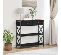 Table de Canapé Magnifique - Noir Table console - Pour Entrée Foyer - avec tiroir Chêne noir 75x28x75cm CL3415505