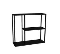 Table de canapé moderne du milieu du siècle - Table de canapé étroite à 3 niveaux pour salon, console de ferme avec étagères en métal, idéale pour une utilisation derrière un canapé (100 cm de long)