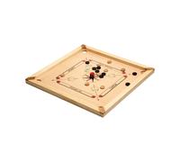Table de Carrom Asmodee Mango 66cm, Jeu d'adresse en Bois et Plastique, Dimensions 68.3x67.6x69cm, Poids 3.7kg, Inclut Palet et Pions Noirs/Blancs/Rouges