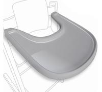 Table de chaise haute compatible avec la chaise Stokke Tripp Trapp Trapp avec surface d'aspiration puissante et lisse, design ergonomique incurvé, gris brillant, sans BPA, facile à assembler