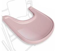 Table de chaise haute compatible avec la chaise Stokke Tripp Trapp Trapp avec surface d'aspiration puissante et lisse, design ergonomique incurvé, vieux rose brillant, sans BPA, facile à assembler