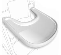 Table de chaise haute compatible avec la chaise Stokke Tripp Trapp Trapp avec surface d'aspiration puissante et lisse, design ergonomique incurvé, blanc brillant, sans BPA, facile à assembler