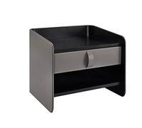 Table de chambre à coucher Design moderne Grandes tables de nuit de luxe Table de chevet en cuir Meubles de chambre à coucher (couleur : gris)