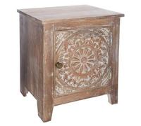 Table de Chevet 1 Porte en Bois "Shirel" 45cm Marron