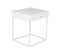 Table de Chevet 1 Tiroir "Bakal" 50cm Blanc