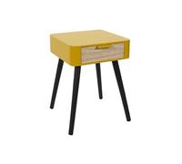 - Table de chevet 1 tiroir en MDF - Jaune Moutarde