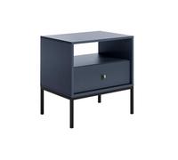 Table de chevet - 1 tiroir et 1 niche - Bleu - BOGDAN