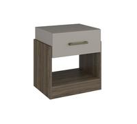 Table de chevet 1 tiroir et 1 niche - Coloris : Taupe et marron - BODIL II