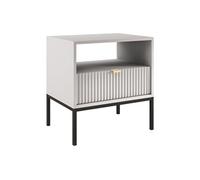 Table de chevet 1 tiroir et 1 niche - Gris - LIOUBA de