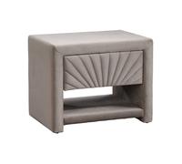 Vente-unique - Table de Chevet - 1 tiroir et 1 Niche - Velours - Beige - ULAMI