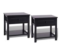 Table de chevet 2 pcs Bois Noir - VidaXL