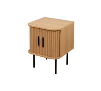 - Table de chevet 2 portes effet tasseau BONNIE - Beige - Bonnie