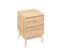 5five Table de chevet Abana avec 2 tiroirs effet chêne naturel