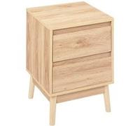 5five Table de chevet Abana avec 2 tiroirs effet chêne naturel
