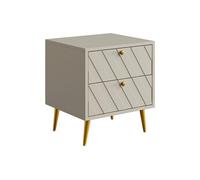 Table de chevet 2 tiroirs - Beige - TEODA de