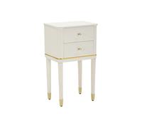 Mauro Ferretti Table de chevet Camille blanche en MDF, blanc/or, 71 x 40 x 30 cm