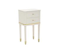 Mauro Ferretti Table de chevet Camille blanche en MDF, blanc/or, 71 x 40 x 30 cm