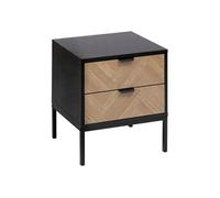 Table de chevet 2 tiroirs Chevrons MDF
