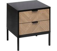 Table de chevet 2 tiroirs Chevrons MDF 5five Noir G