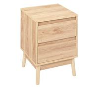 5five Table de chevet Abana avec 2 tiroirs effet chêne naturel