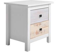 VS Venta-stock Table de Chevet 2 tiroirs dans Les tiroirs Blancs et Multicolores