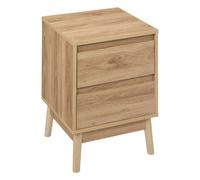 Table de chevet 2 tiroirs Liam en bois - Marron
