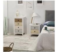 Table de Chevet 2 tiroirs Magda, dans Les tiroirs Blancs et Multicolors Multicolore G