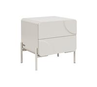 Table de chevet - 2 tiroirs - MDF - Beige - ZELINARO