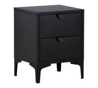 Table de Chevet 2 Tiroirs "Piring" 59cm Noir