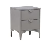 Table de Chevet 2 Tiroirs "Piring" 59cm Gris Clair