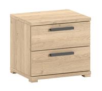 Table de Chevet 2 Tiroirs "Sam" 50cm Chêne