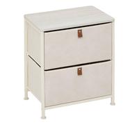 Table de Chevet 2 Tiroirs "Tissa" 51cm Beige
