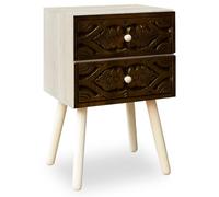 Menzzo Table de Chevet Catana 2 tiroirs Marron
