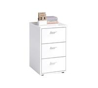 Table de Chevet 3 Tiroirs Design "Gania" 62cm Blanc
