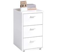 Table de Chevet 3 Tiroirs Design "Gania" 62cm Blanc