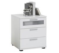 FMD Table de Chevet avec 3 Tiroirs Blanc Table de Nuit Armoire Chambre Maison Blanc